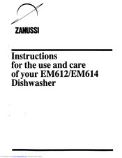 Zanussi EM612 Use And Care Instructions Manual