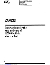 Zanussi EM65 Instructions For Use Manual