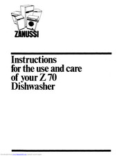 Zanussi Z 70 Instructions For Use And Care Manual