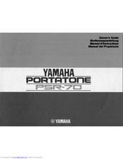Yamaha PortaTone PSR-70 Owner's Manual