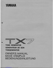 Yamaha TX-7 Owner's Manual