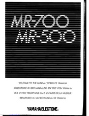 Yamaha Electone MR-700 Manual