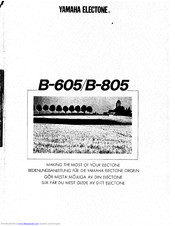 Yamaha Electone B-805 Manual