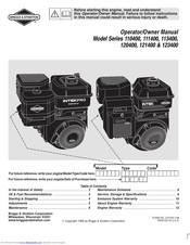 Briggs & Stratton 111400 Operator Owner's Manual