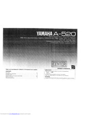 Yamaha A-520 Owner's Manual