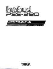Yamaha PortaSound PSS-380 Owner's Manual