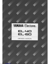 Yamaha Electone EL-40 Owner's Manual