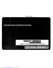 TRICITY BENDIX 2156B Operating Instructions Manual