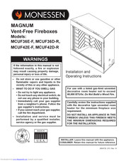 Monessen Hearth MAGNUM MCUF42E-F Installation And Operating Instructions Manual