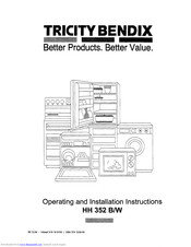 Tricity Bendix HH 352 B/W Operating And Installation Instructions