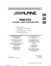 Alpine PDR-V75 Owner's Manual