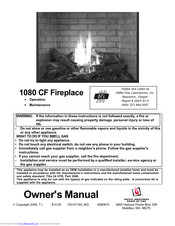 Travis Industries 1080 CF Owner's Manual