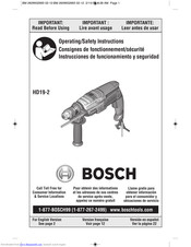 Bosch HD19-2 Operating/Safety Instructions Manual