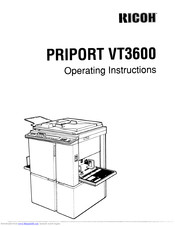 Ricoh priport vt3600 Operating Instructions Manual