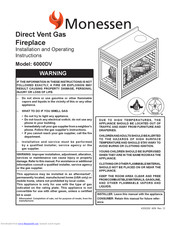 Monessen Hearth 6000DV Installation And Operating Instructions Manual