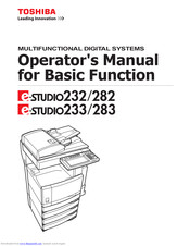 Toshiba e-Studio 283 Operator's Manual