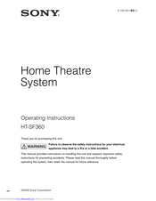 Sony HT-SF360 - Blu-ray Disc™ Matching Component Home Theater System Operating Instructions Manual