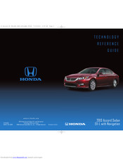 Honda 2013 Accord Sedan EX-L Reference Manual