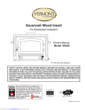 Vermont Castings Savannah SSI30 Owner's Manual