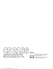Jonsered CS 2186 Operator's Manual