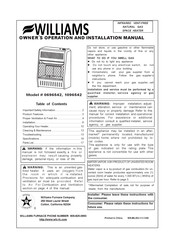 Williams 1096542 Owner's Operation And Installation Manual