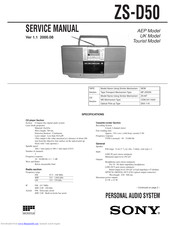 Sony ZS-D50 Operating Instructions  (primary manual) Service Manual