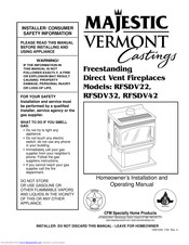 Vermont Castings RFSDV42 Homeowner's Installation And Operating Manual