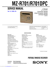 Sony MZ-R701DPC Service Manual