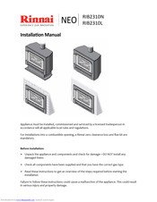 Rinnai Neo RIB2310N Installation Manual