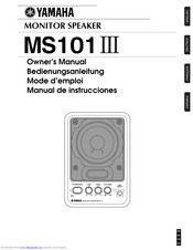 Yamaha MS101 III Owner's Manual