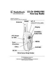 Radio Shack 22 Ch GMRS/FRS Two way radio Owner's Manual
