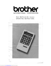 Brother 862 Operating Instructions Manual