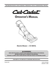 Cub Cadet CC 500 EL Operator's Manual