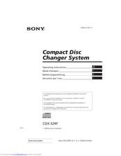 Sony CDX-52RF Operating Instructions Manual