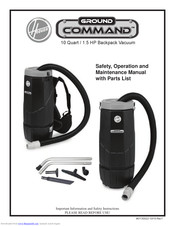 Hoover Ground Command Safety, Operation And Maintenance Manual With Parts List