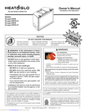 Heat & Glo Escape-I30FB Owner's Manual