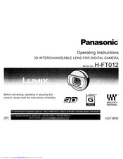 Panasonic Lumix H-FT012 Operating Instructions Manual