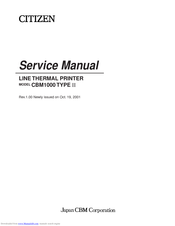 Citizen CBM1000II PF120S/A Service Manual