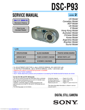Sony DSC-P93 - Cyber-shot Digital Still Camera Service Manual
