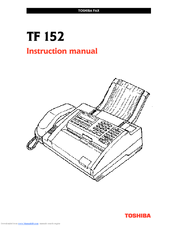 Toshiba TF 152 Instruction Manual