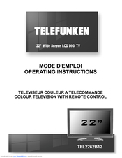 Telefunken TFL2262B12 Operating Instructions Manual