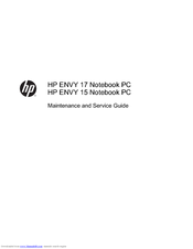 HP ENVY 17 Maintenance And Service Manual