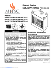 MHSC B-Vent 400BBVNSC Installation & Operating Instructions Manual