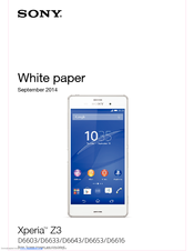 Sony XperiaT Z3 D6616 White Paper