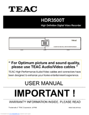 Teac HDR3500T User Manual