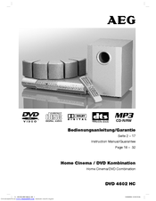 AEG DVD 4602 HC Instruction Manual & Guarantee