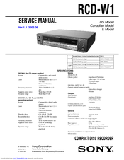 Sony RCD-W1 Operating Instructions  (primary manual) Service Manual