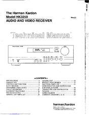 Harman Kardon HK 3250 Technical Manual