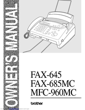 Brother FAX-645 Owner's Manual