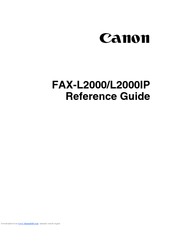 Canon FAX-L2000IP Reference Manual